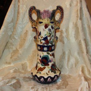 Antique Hand Painted Floral Porcelain Vase Austria